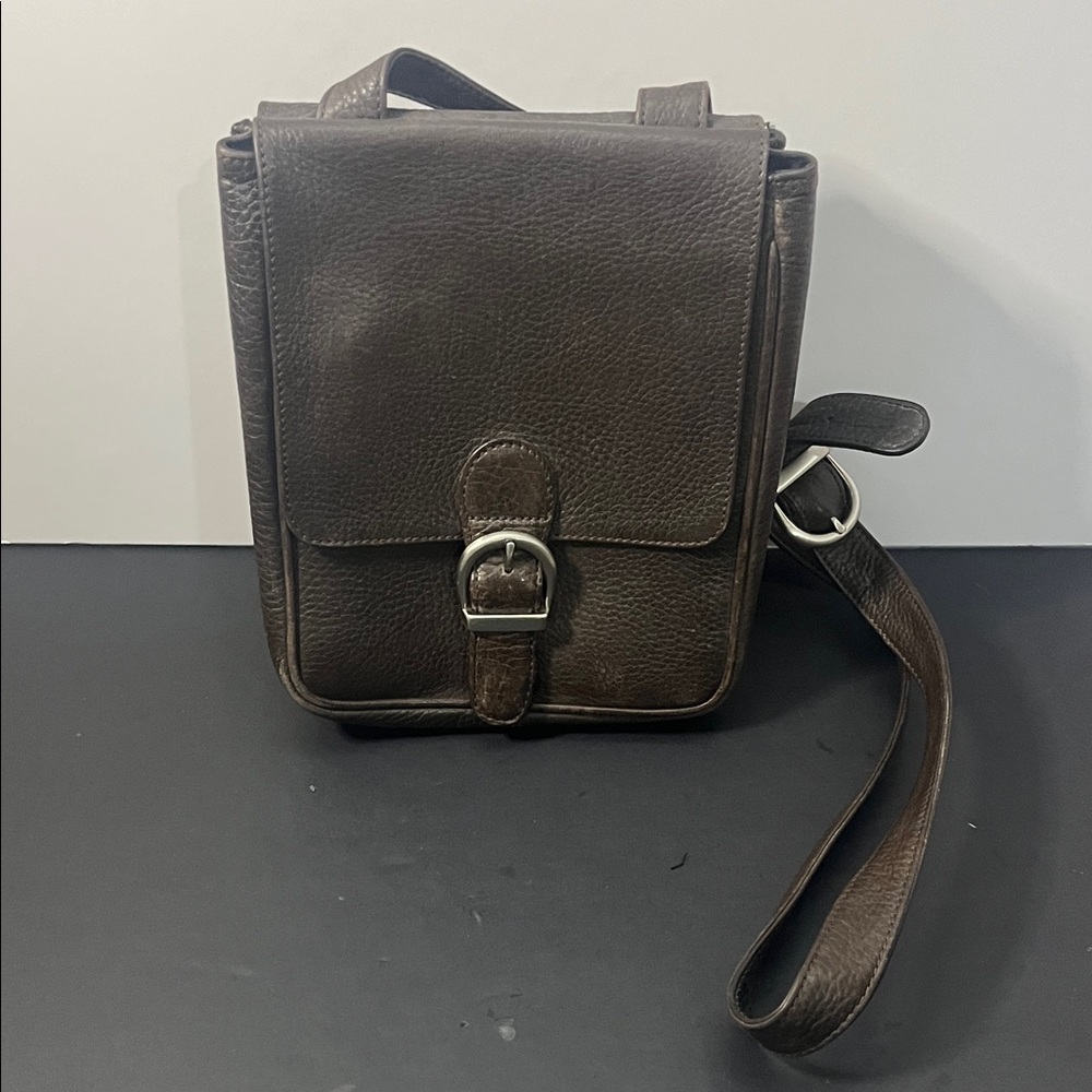 Vintage Eddie Bauer Brown Genuine Leather Crossbody Bag